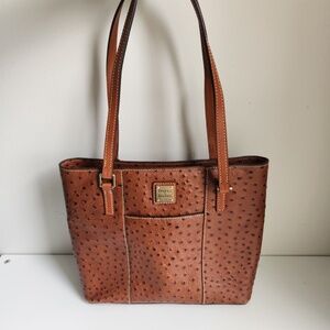 Dooney & Bourke Ostrich Tote Zipper Red Interior